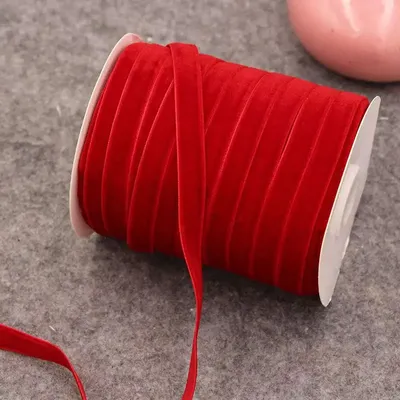 1cm Velvet Ribbon Single Sided Non Elastic Diy Diy Bow Gift Box Packaging Ribbon Clothing Accessories Festival Ribbon 10yards