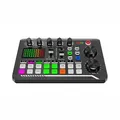 Scheda audio live F998 e interfaccia audio con effetti mixer DJ e cambio voce, mixer audio stereo