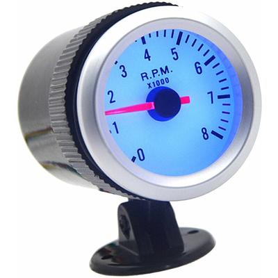Ahlsen - Auto-Drehzahlmesser, schwarzer blauer Kreis, 2 Zoll, 52 mm, geeignet für Image