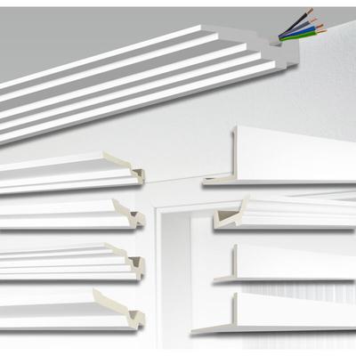 Hexim Kabel- und Rohrabdeckung AB-Modelle Kabelkanal weiß PU-Hartschaum, Rohrverkleidung (2 Meter): Image