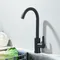 Robinet de cuisine noir en acier inoxydable, mitigeur d'eau froide et chaude à poignée unique, grue de cuisine à montage sur pont