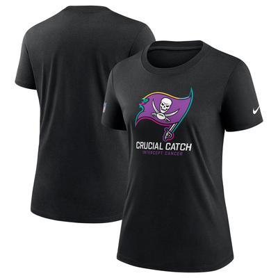 Schwarzes Nike Tampa Bay Buccaneers 2024 NFL Crucial Catch Tri-Blend T-Shirt für Damen Image