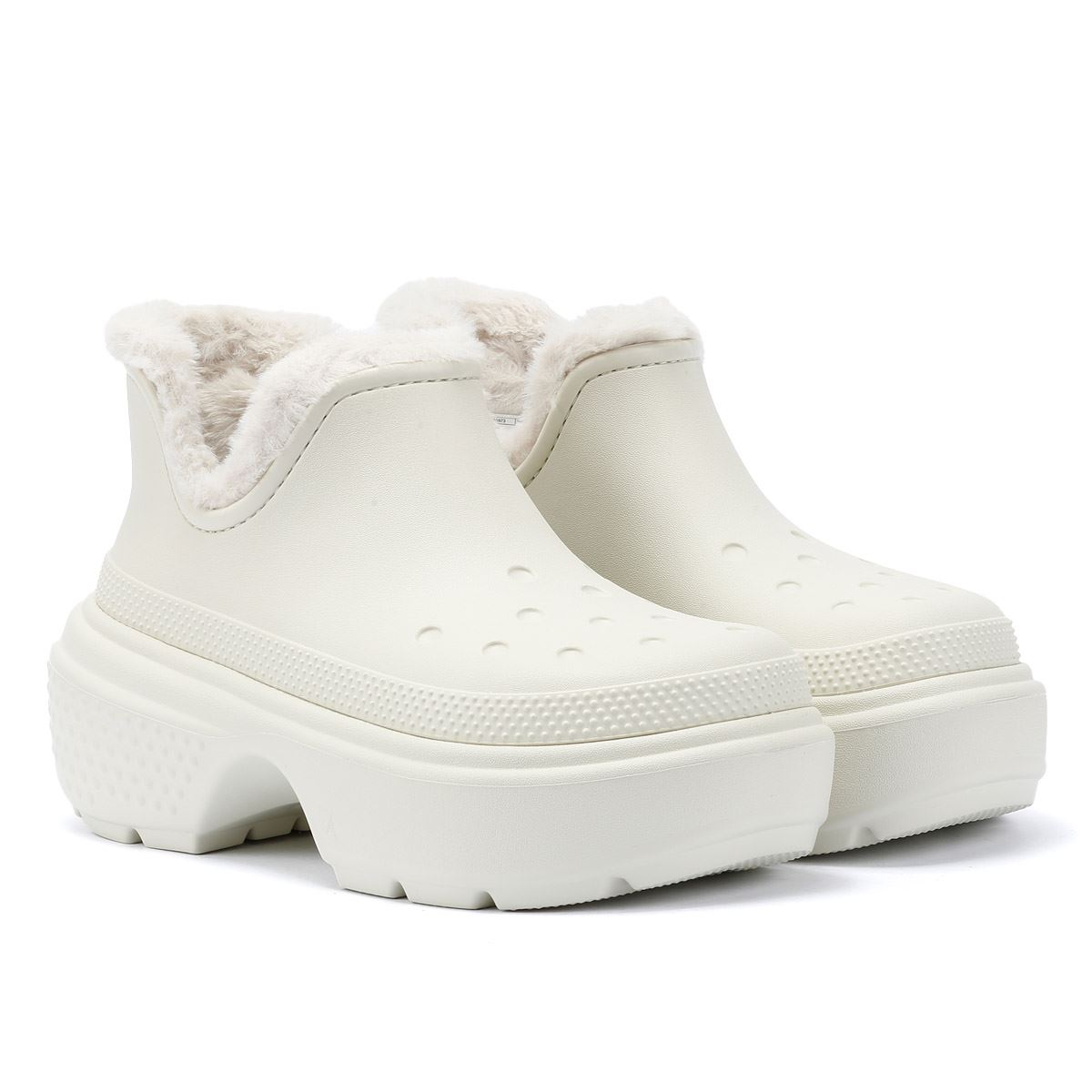 Crocs Stomp gefüttert Shorty Frauen Off White Stiefel