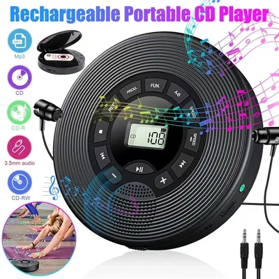 Portable Personal CD Player,MP3 Player with Anti Skip Protection,Stereo Speaker, play speed