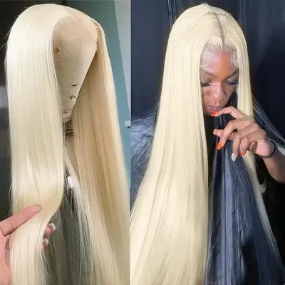 200 250 Density 30 40 Inch 13x6 lace Front Wigs Straight 613 Blonde 13x4 HD Transparent Lace Frontal