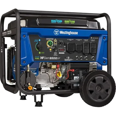 12500 Watt Dual Fuel Home Backup Portable Generator, Remote Electric Start, Transfer Switch Ready,