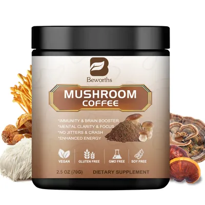 Organic Lion Mane Mushroom Coffee with Reishi, Cordyceps & Turkey Tail-Support Energy, Mental