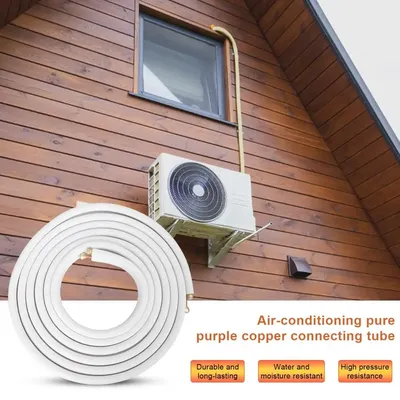 25FT Air Conditioner Pair Coil Tube 1/4In 3/8In Insulated Wire Set 1P Air Conditioner Parts