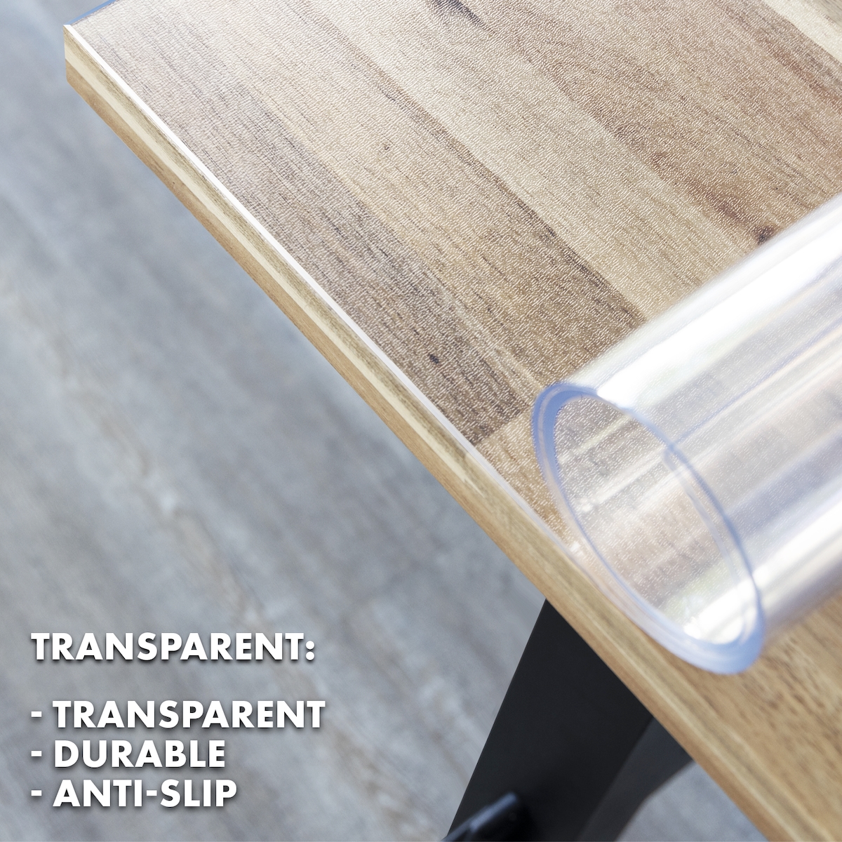 KARAT Tischfolie Crystal nach Maß Transparent Mattiert mit abgeschrägter Kante 65 x 170 cm Image