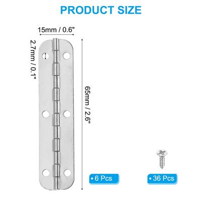 Small Piano Hinge 2.6" x 0.6", 180-Degree Hinge