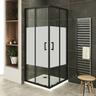 Lanablack+ Cabine douche h 190 cm porte coulissante centre-opaque 100 x 100 cm