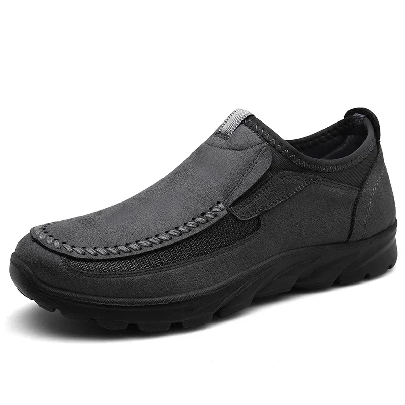 Leder Männer Casual Schuhe Bequeme Mann Walking Laufen Turnschuhe Atmungsaktive Mann Loafer Slip on Driving Schuhe Zapatos Größe 48