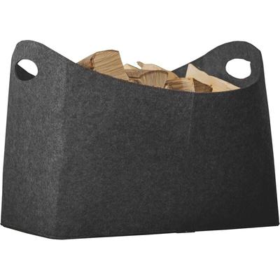 Rubberneck Holzkorb L aus anthrazitgrauem Filz 54 x 39 x 30 cm Image
