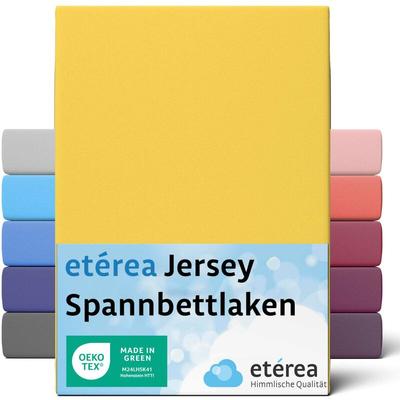 Comfort Jersey Spannbettlaken Gelb 180x200 cm - 200x200 cm - Gelb - Etérea