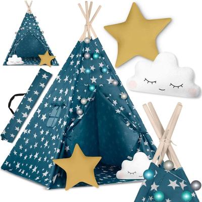 Tipi-Zelt für Kinder mit Nukido-Lichtern – blau Image