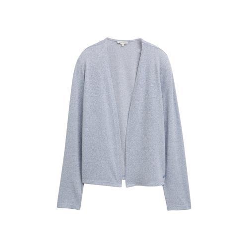 TOM TAILOR Damen Basic Cardigan, blau, Meliert, Gr. XXXL