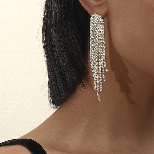 Damen Ohrstecker Schick Freude Elegant Stilvoll Ohrringe Schmuck Silber Für Party Image