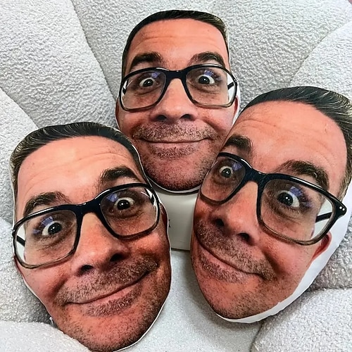 Kissen mit individuellem Gesicht Angepasste Kissen Kissen Personalisierte Geschenk Foto Ideen in verschiedenen Größen mit Füllung Geschenk für Ihn/Sie/Kinder/Ältere Image