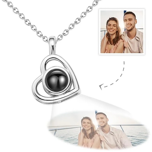 Personalisierte Herz-Locket-Halskette das beste Geschenk für Mama mit zwei Fotos Hochzeitsandenken für die Frau Freundin oder Jubiläumsschmuck Image