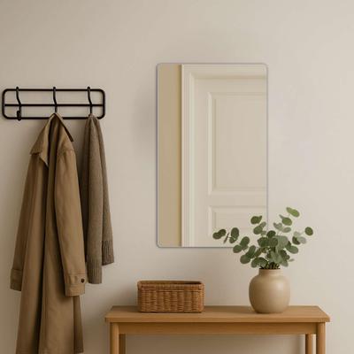 Spiegel LOEVSCHALL "Refine, Wandspiegel für alle Raumtypen, Stilvoller Rahmen", silber (silberfarben), B:60cm H:100cm T:1,5cm, Spiegel, Spiegel für Schlafzimmer, Wohnzimmer, Garderobe, Flur und Badezimmer Image