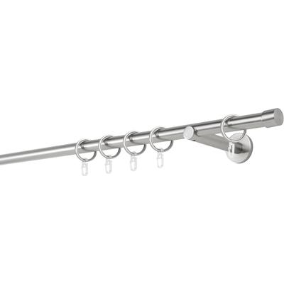 Gardinenstange MYDECO "20mm Cap Wandträger 12 cm", silber (edelstahlfarben), L:150cm, Gardinenstangen Image