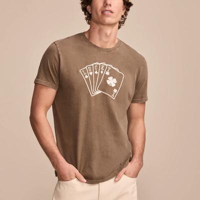 Lucky Brand Lucky Cards Tee - Men's Clothing Tops Shirts Tee Graphic T Shirts in Teak, Size XL