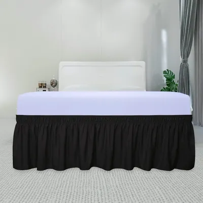Bedding Bed Skirt Drop Length - White,Black,Gery, Ruffled Dorm Room Bed Skirts, Easy Care, Wrinkle Free ,Microfiber Bed Skirt