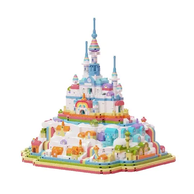 Kreative Märchen Gebäude Ziegel Micro Diamant Block Märchenland Traum Regenbogen Schloss Nanoblock Image