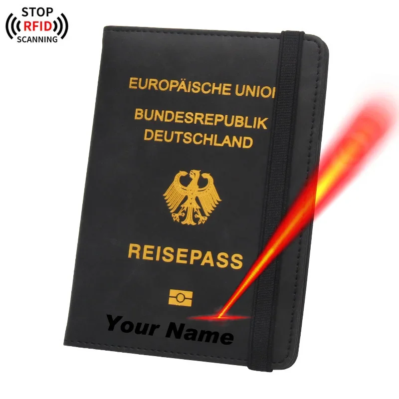 Passen Sie die deutsche Reisepasshülle mit Namen an. Rosa. Deutschland-Reisepasshülle für Reisepässe mit personalisiertem Namen Image