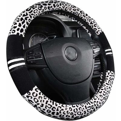 Ahlsen - Weicher Leoparden-Auto-Warm-Lenkradbezug, Handbremsgriff, Gangschaltung, Plüsch für Damen Image
