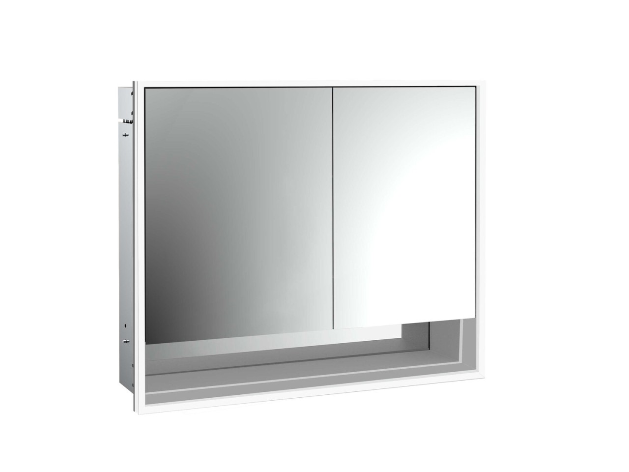 emco LED-Lichtspiegelschrank Loft mit Unterfach Unterputz, 800 mm, breite Tür links Rückwand weiß, 9 979806211 Image