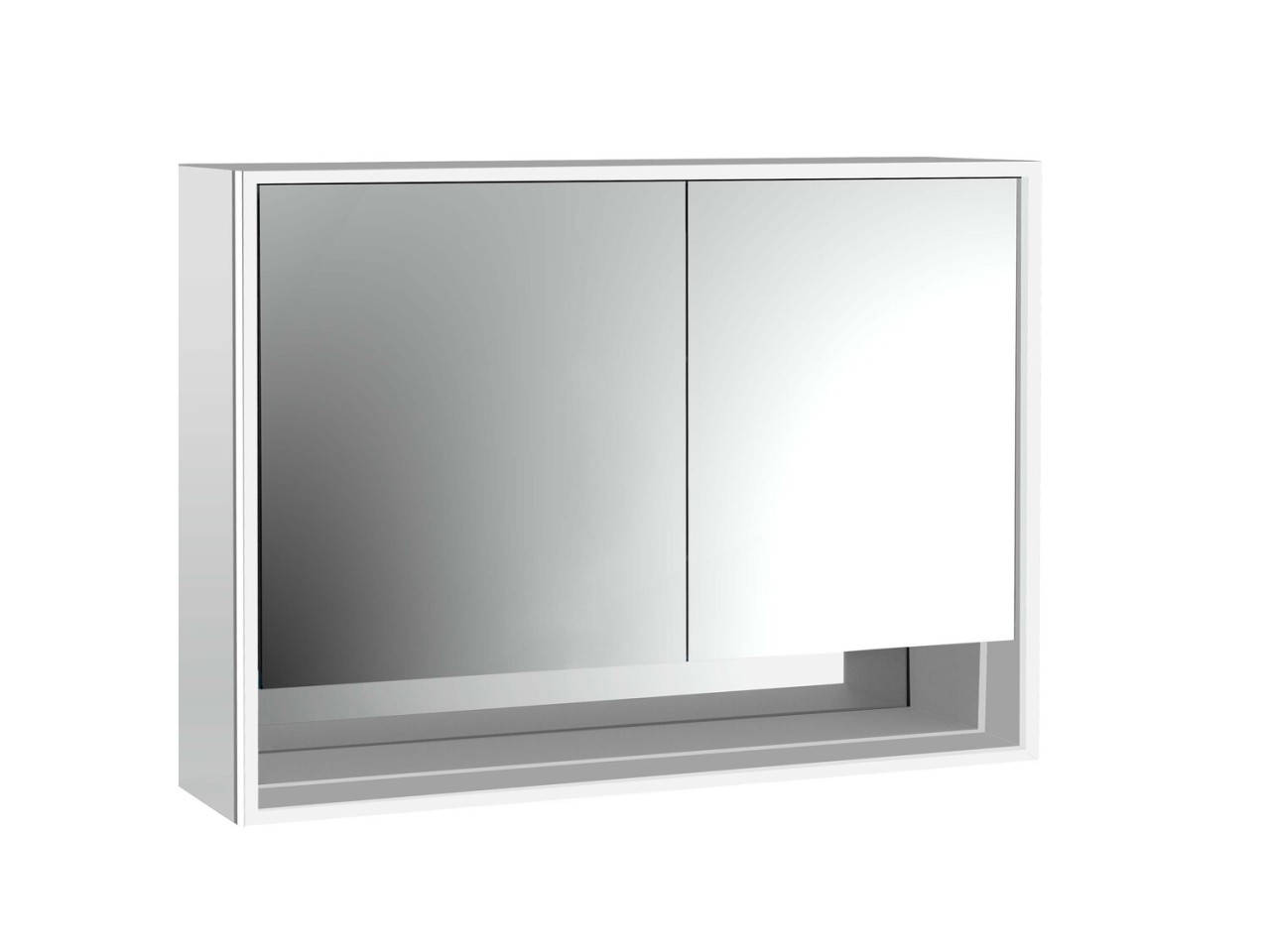 emco LED-Lichtspiegelschrank Loft mit Unterfach Aufputz, 1000 mm, breite Tür links Rückwand weiß, 97 979806216 Image
