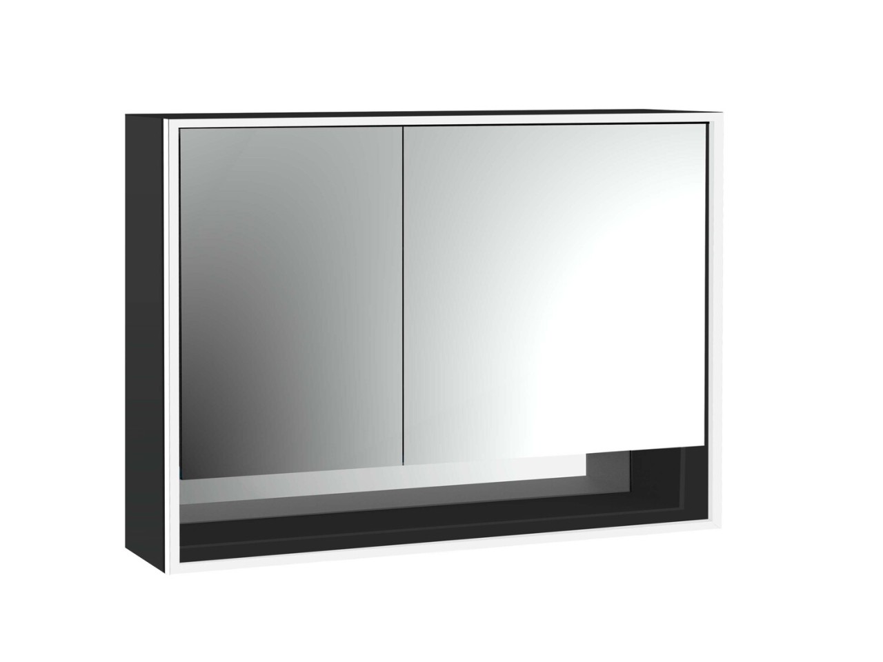 emco LED-Lichtspiegelschrank Loft mit Unterfach Aufputz, 1000 mm, breite Tür rechts schwarz, 9798135 979813514 Image
