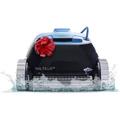 Dolphin Nautilus CC Automatic Robotic Pool Vacuum Cleaner, Wall Climbing Scrubber Brush, Top Load