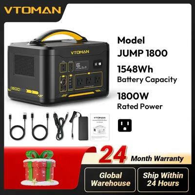 VTOMAN 1800W Power Station JUMP1800 Emergency Backup High-power Power Supply 1548Wh for Home Power