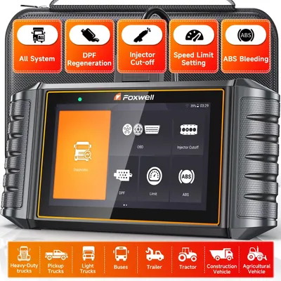 FOXWELL HD500 Heavy Duty Truck Diesel Scanner Diagnostic Tool DPF Regen Injector Speed Limit