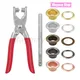 1 Set Set di pinze per occhielli per occhielli, kit di pinze per punzonatrici per occhielli con 100 set di occhielli in metallo da 4 mm, kit di strumenti per occhielli per l'artigianato in pelle