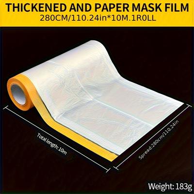 TEMU Transparent Paint Protection Film, Waterproof And Dustproof, Cutting Protection Film For Walls And Furniture, Tape For Painting Projects Image