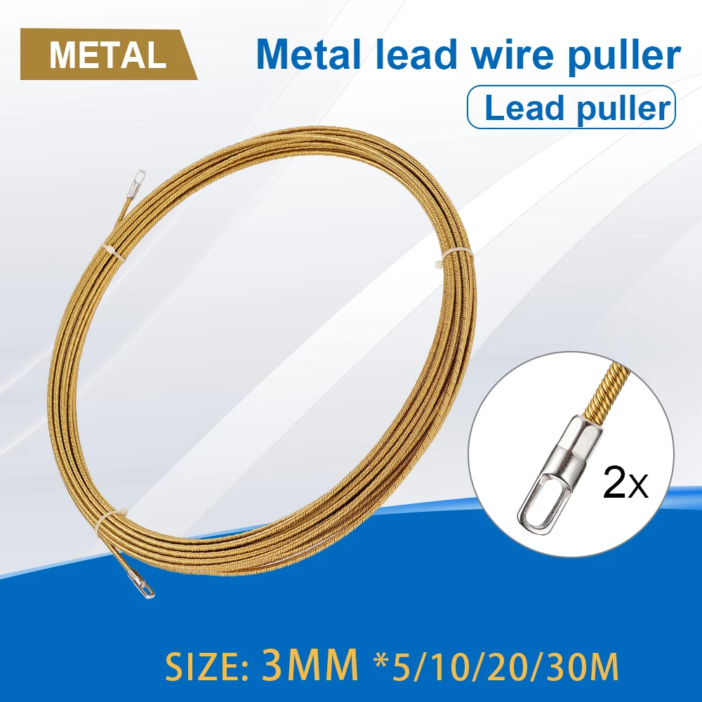 3mm 10-30M Kabelzieher Fischbandspule Abzieher Fiberglas Wand Drahtführung Gerät Leitung Elektriker Verkabelung Installationshilfe Werkzeug Image