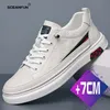 Echtes Leder HERREN 7 cm höhenvergrößernde Turnschuhe Mode Freizeitschuhe Herren Outdoor Luxus Turnschuhe Größe 37-43 Designer