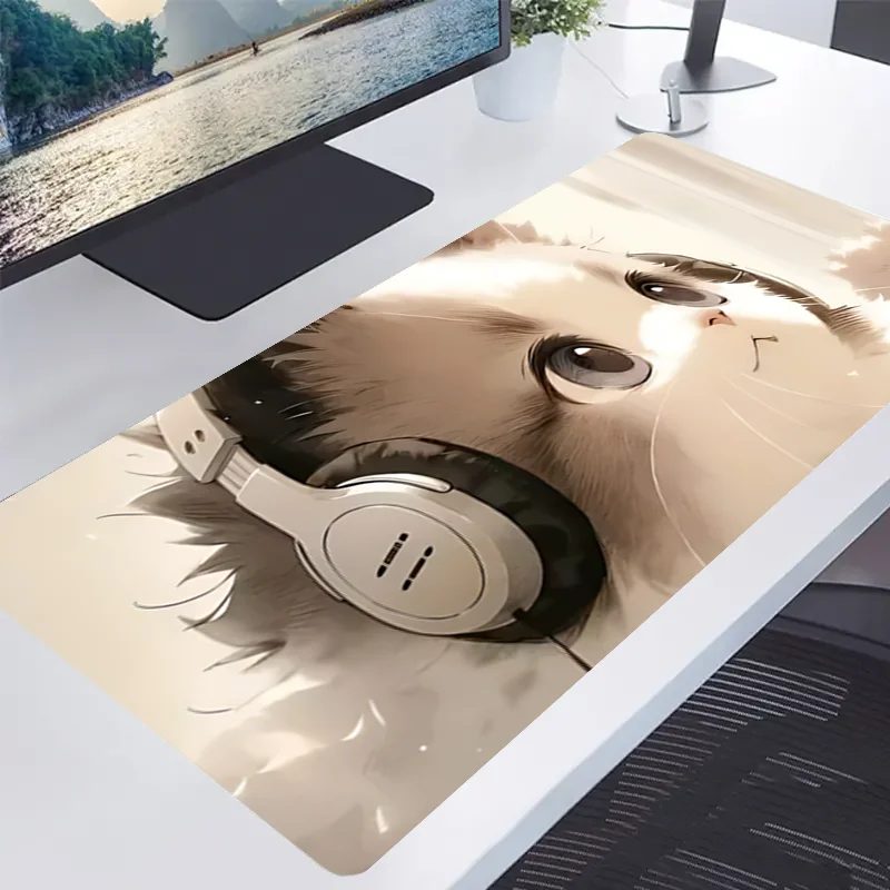 Mauspad, 2 mm rutschfeste Gummibasis, 31,49 x 11,81 Zoll, natürliche rutschfeste tragbare Tischunterlage, für Büro, Computerarbeit, Gamin Image
