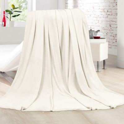 Kuscheldecke Cashmere Touch 200x220cm ( Offwhite ) Flauschige Wohndecke für Sofa, Couch und Bett,