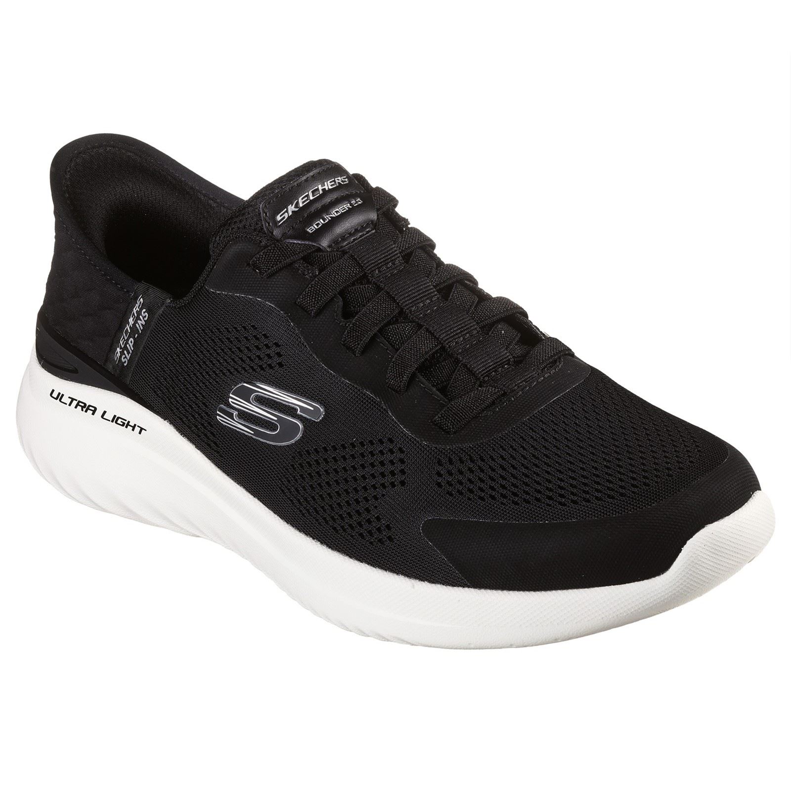 Skechers Bounder 2.0 Emerged Textile Herren Schwarz/Weiß Turnschuhe