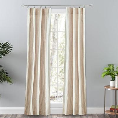 Dupont Striped Curtain Pair, 56 x 84, Tan