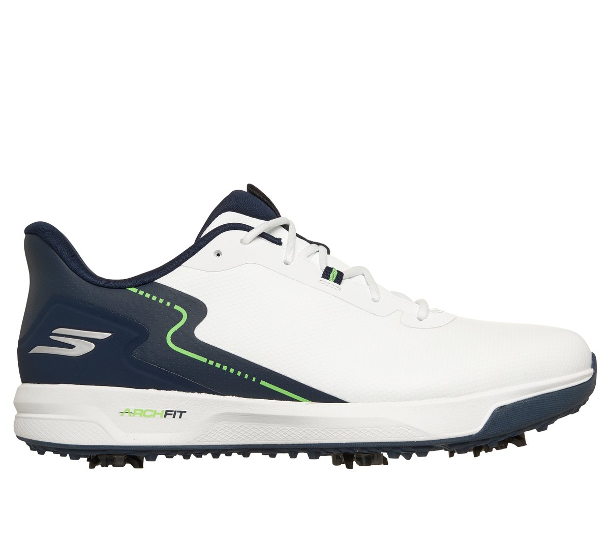 Skechers Men's Waterproof: GO GOLF Elite Vortex - Rival Shoes | Size 12.0 Extra Wide | White/Navy | Synthetic/Textile | Arch Fit