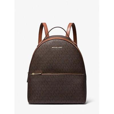 Sheila Medium Logo Backpack - Brown - Michael Kors Backpacks