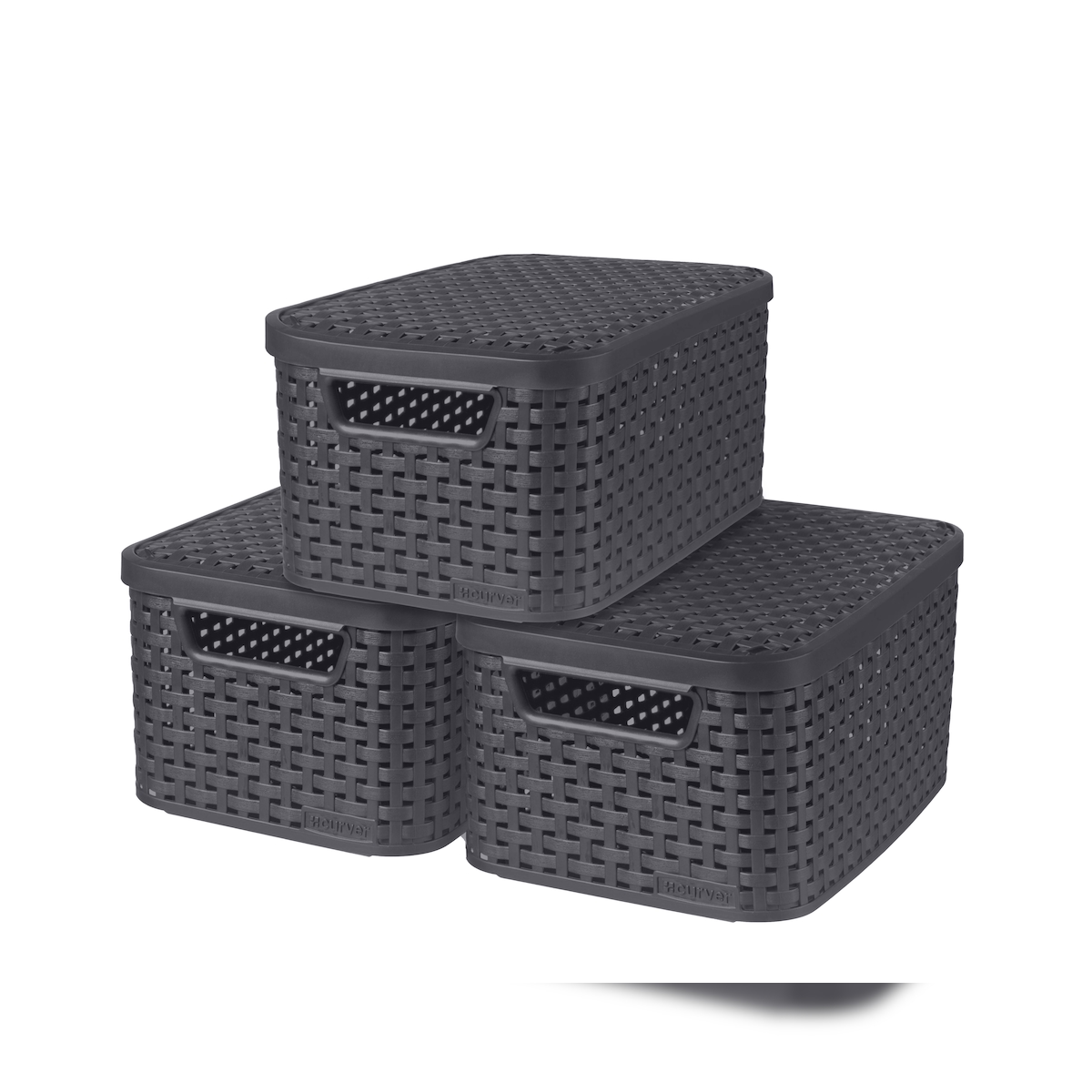 Curver - 3-er Set STYLE Box S mit Deckel anthrazit anthrazit Image