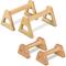 Relaxdays - Maniglie Push Up, Set da 4 Manubri Fitness in Bambù, Allenamento Casa e Workout