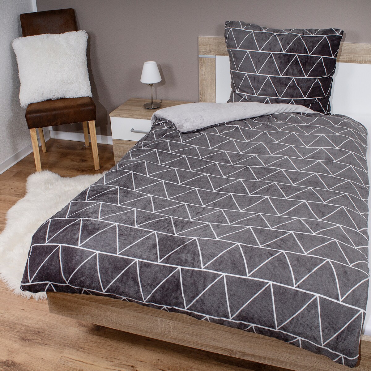 4tlg Cashmere Like Wende Bettwäsche Garnitur Bettzeug135x200cm Image