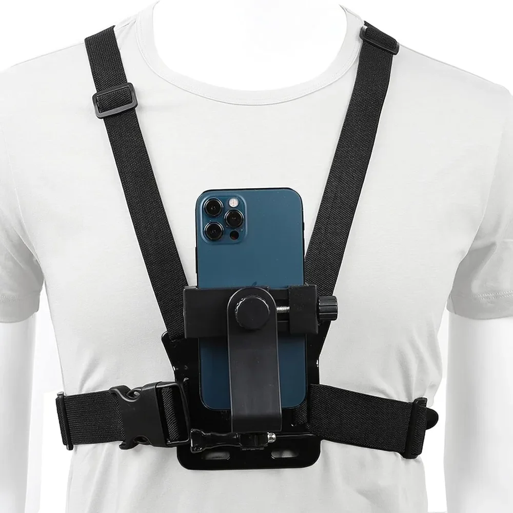 Support universel pour smartphone, support de poitrine compatible avec iPhone et Samsung pour filmer ou photos